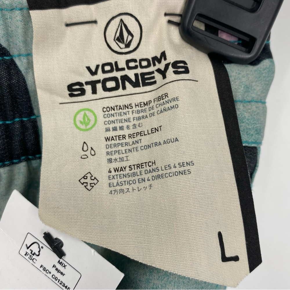 Volcom Stoneys Chlorine Killer Trunks in Temple Teal SZ S or L NEW - Picture 9 of 11